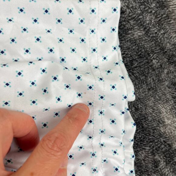 Collars and Co Relaxed Fit Polo Short Sleeve Geometric White Men's 3XL - Picture 4 of 11